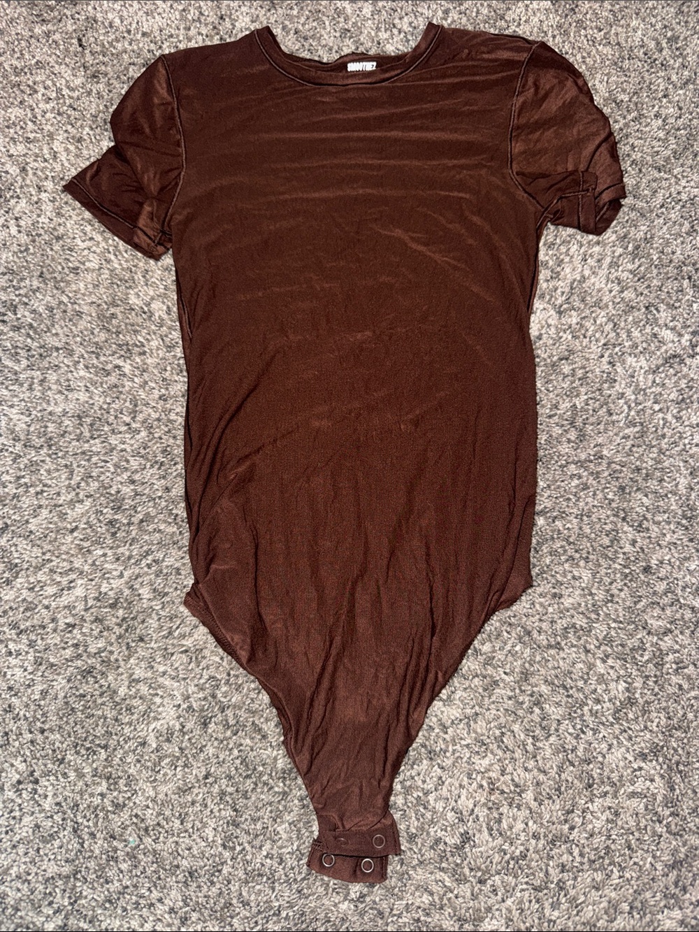 Aerie Smoothez Brown Short Sleeve Scoop Neck Bodysuit